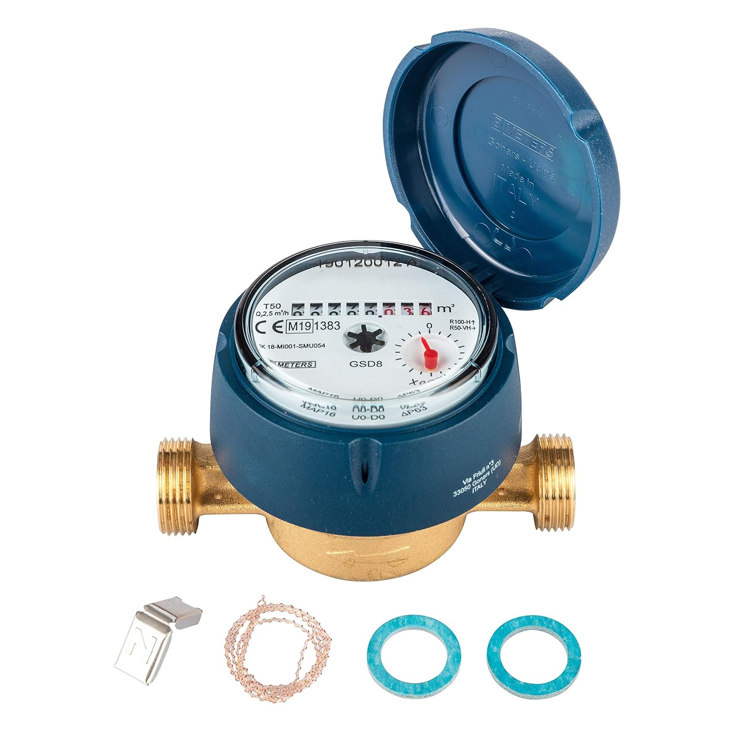 Contador De Agua Números Rojos Fontanería Contador de agua 110 mm Nuevo y calibrada con UV cubierta