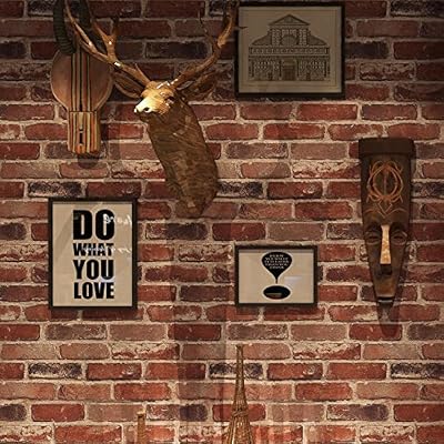 Okydoky Peel and Stick Rustic Red Brick Wallpaper Self-Adhesive Vinyl