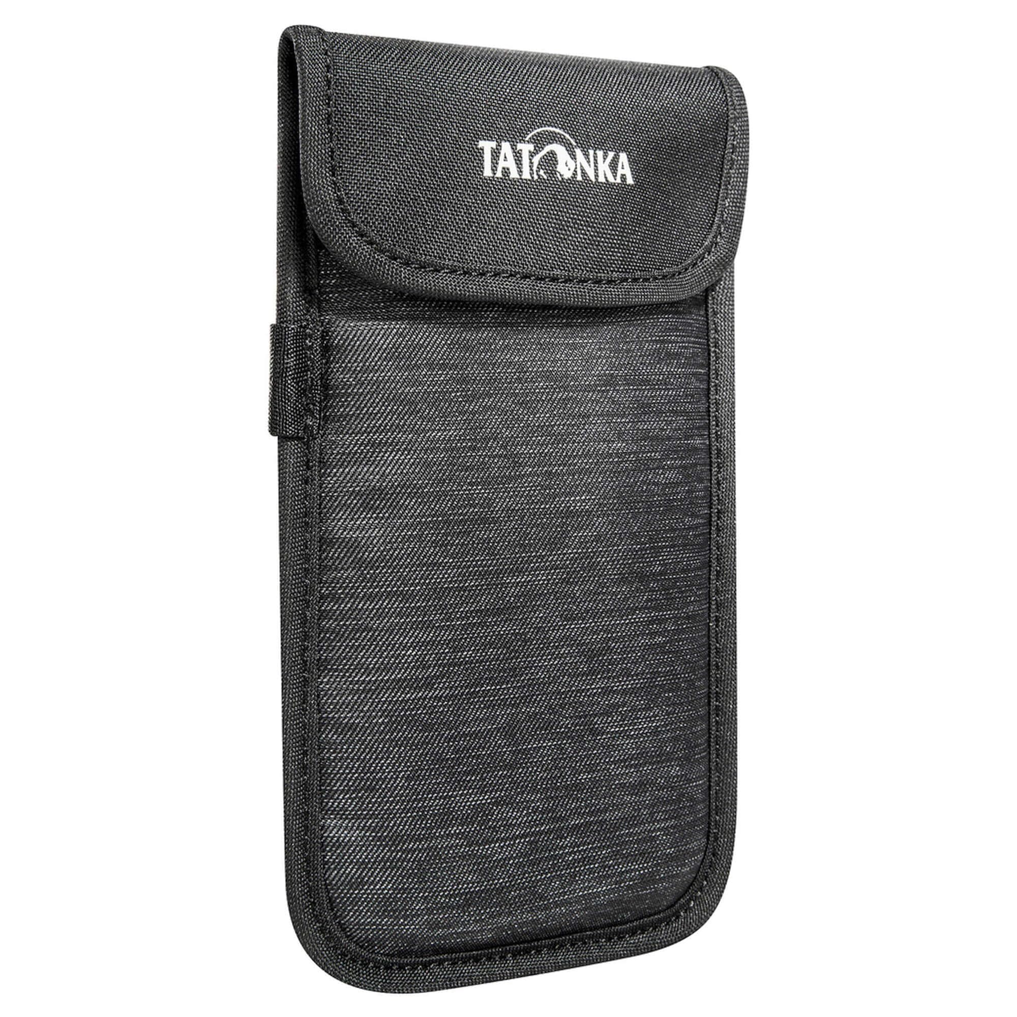 Mobile Phone Case Tatonka Smartphone Case XXL (16.5 x 8.5 cm) – All-Round Padded Protective Case for Mobile Phone with Velcro Lid – Inner Dimensions: 16.5 x 8.5 cm (Off Black)