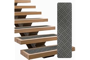 LINCONSON 15 Pack Anti Slip Carpet Stair Tread | 8” x 30” | Removable and Washable Runners for Stairs with Adhesive Free Rubb