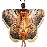 Yinder 2 Pcs Halloween Moth Wings Costume Butterfly Shawl Moth Wing Cape Costume Accessory with Headband 72.83 x 50.39 Inch