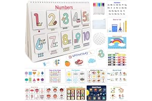 Anvin Preschool Busy Book Sensory Quite Book for Toddlers Montessori Learning Book Early Educational Practice Book with Marker Drawing Book Home School Learning Special Needs Toys(Newest 29 Themes)
