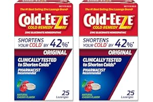 Cold-Eeze Natural Cherry Zinc Lozenges, 25 Count (Pack of 2)