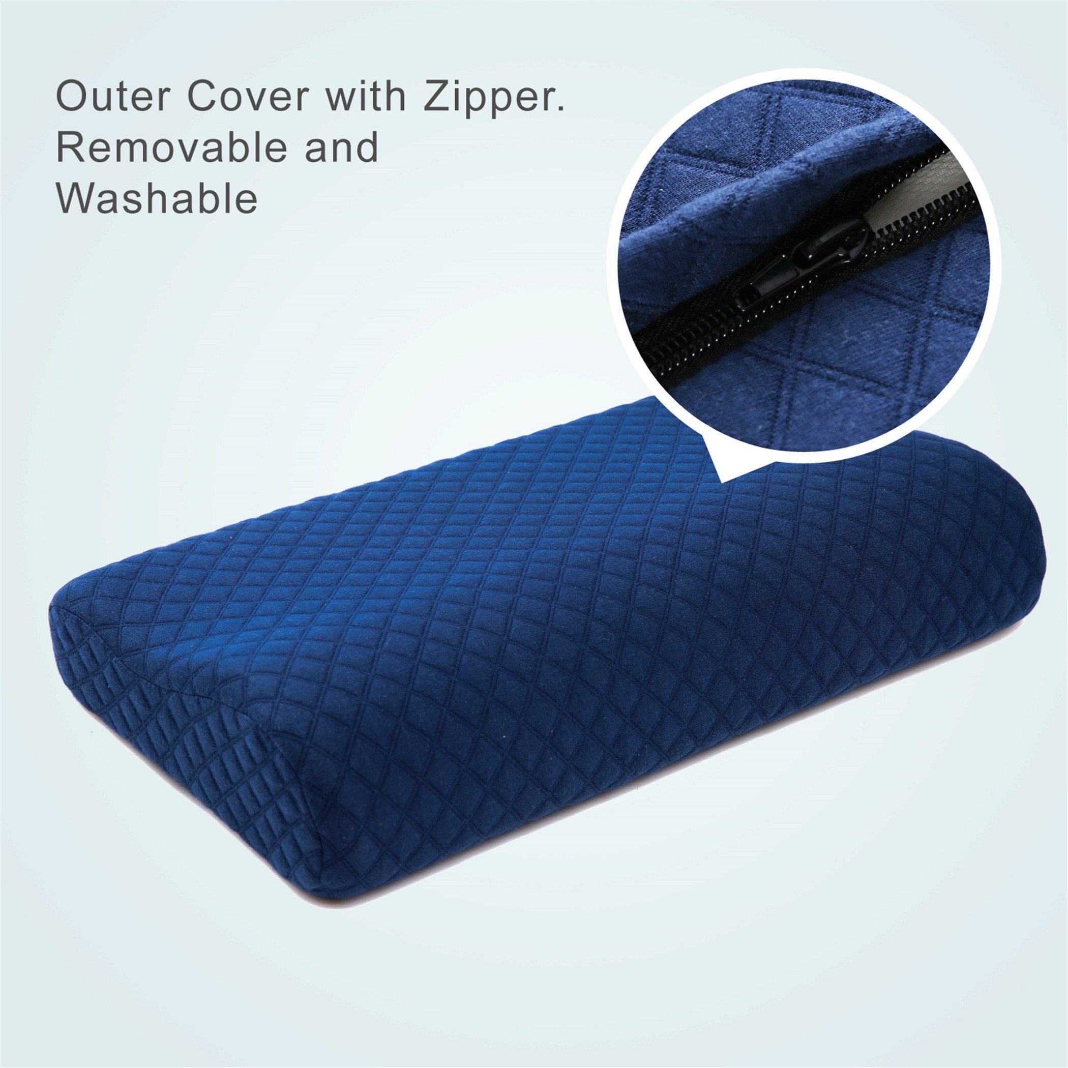 ZQ Memory Foam Therapeutic Design Cervical Bed Pillow Contour Pillow - Machine Washable - For Back and Side Sleepers (Standard)