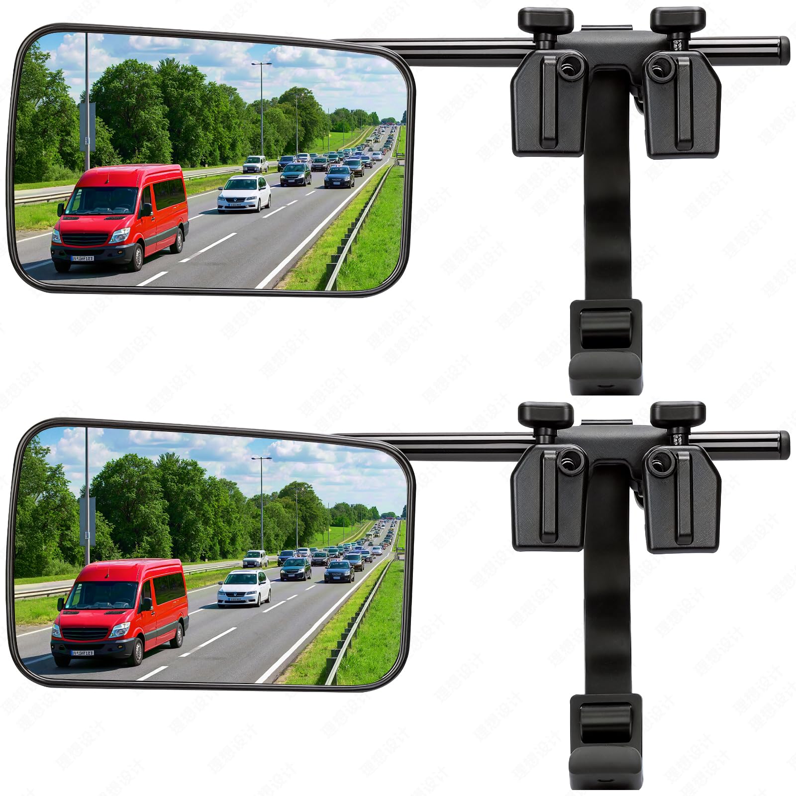 Photo 1 of Mirror Extenders For Towing, Clamp On Towing Mirror,Universal Towing Mirrors For Truck Vehicle Car, Towing Mirror On Side Adjustable 360° Rotation Extends,Type 2