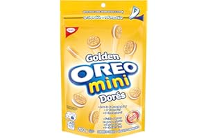 OREO, Mini Golden Sandwich Cookies, Made in a Peanut-Free Facility, School Snacks, 200g, Baked in Canada