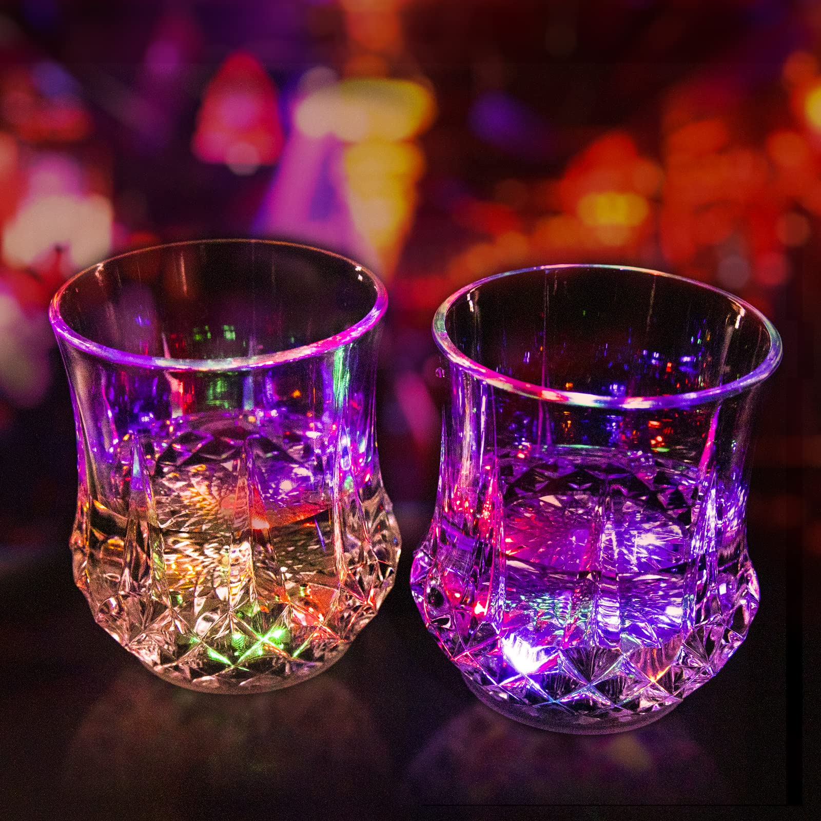 Photo 1 of 2 Packs Flash Light Up Cups Liquid Activated Multicolor LED Glasses Fun Light Up Drinking Shot Glasses,Glowing Wine Glasses Led Flashing Cups,Favors Adults Shot Cups for Party,Bar,Disco