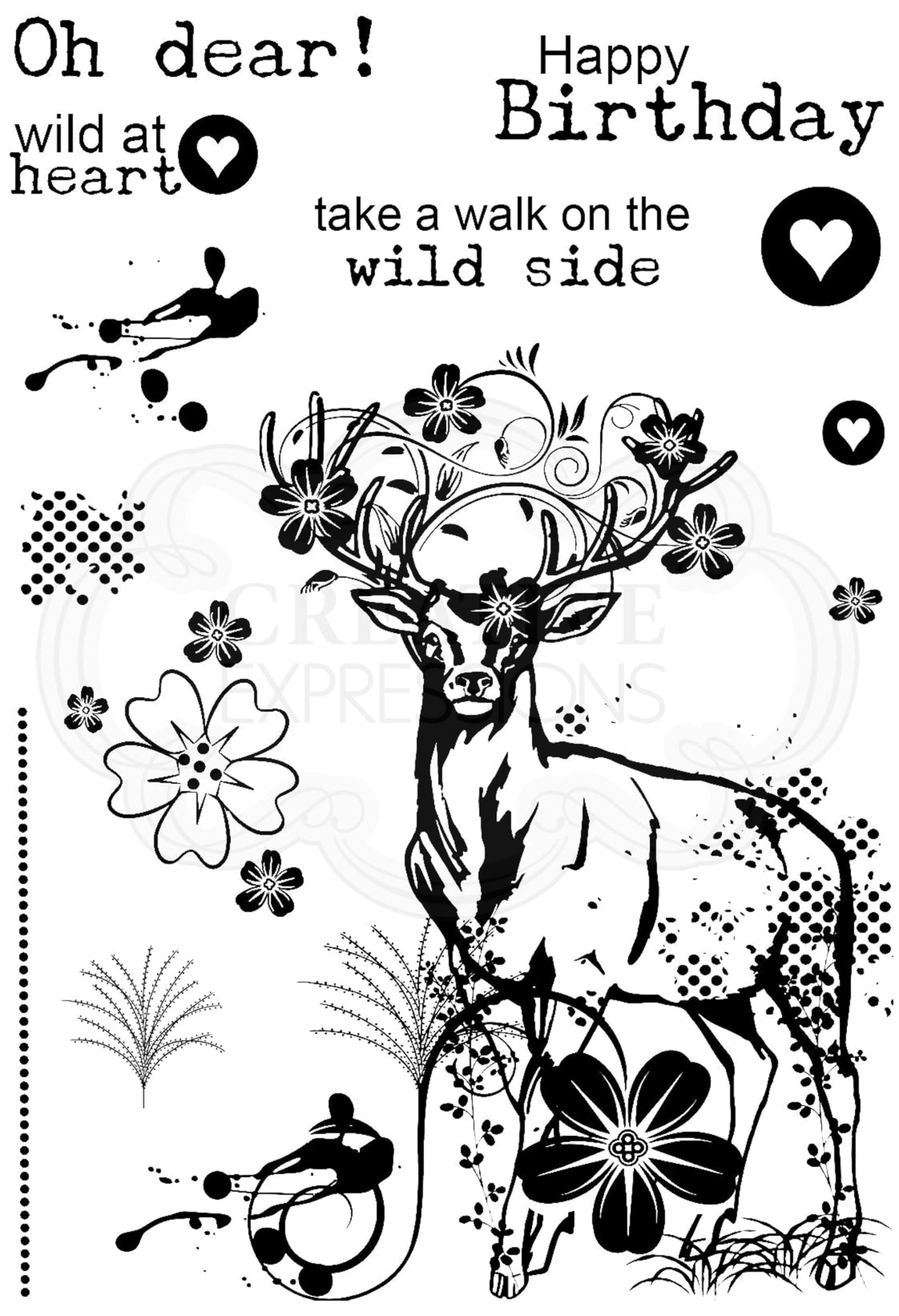 Creative Expressions Designer Boutique-Woodland Walk Collection-My Dear Deer-Clear Stamp, A6 Size Set
