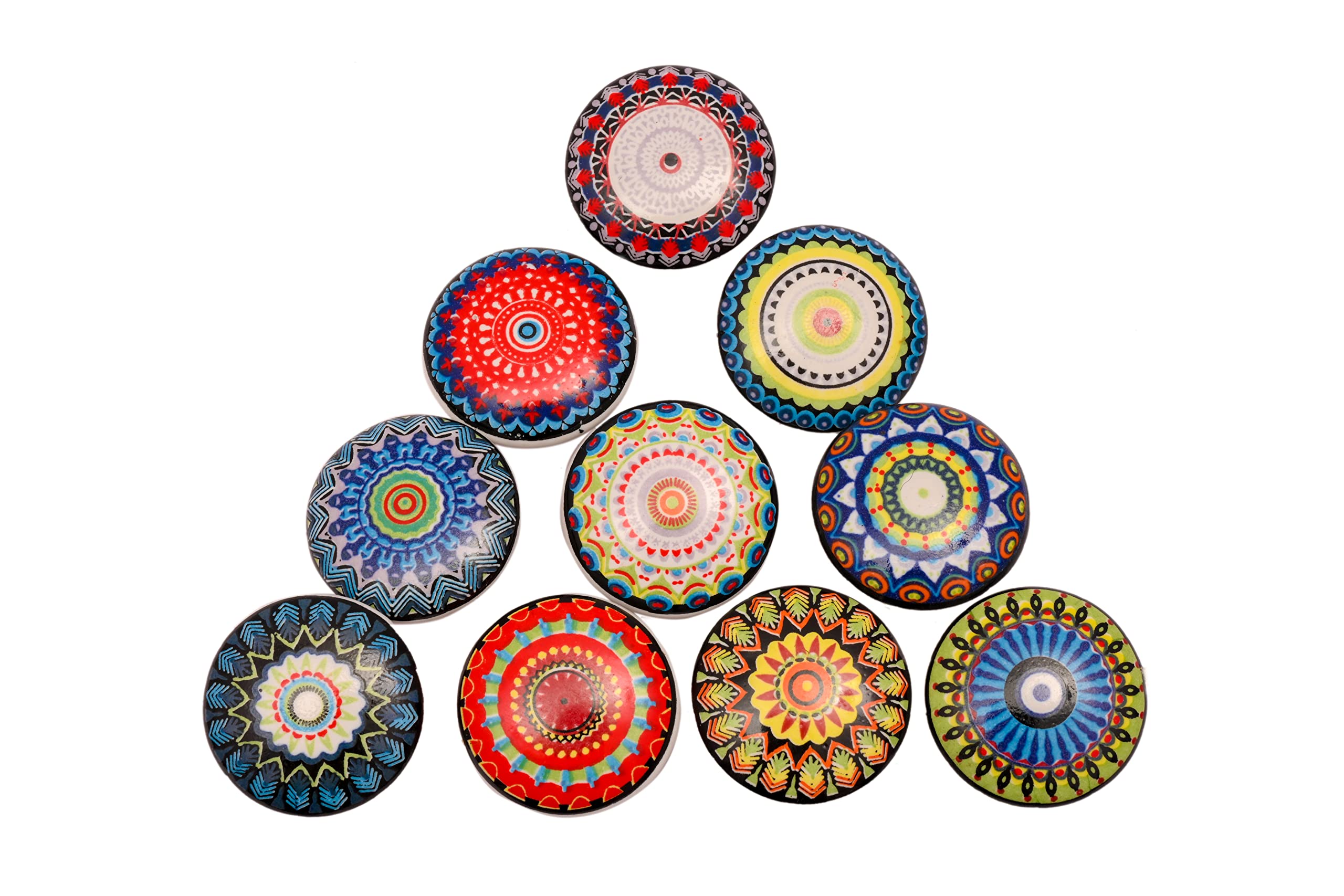 10 x Mix Vintage Look Flower Ceramic Knobs Door Handle Cabinet Drawer Cupboard Pull Xfer (Color xfer)