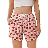 Ekouaer Womens Pajama Shorts Soft Comfy Ruffle Sleep Shorts 2026 Summer Casual Elastic Waist Pj Short with Pockets