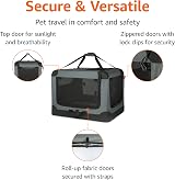 Amazon Basics 4-Doors Portable Soft-Sided Folding Travel Crate Grey S 66x46x46 view 2