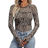 Dealmore Womens Mesh Sheer Lace Going Out Slim Fitted See Through Tops Spring Fashion Clothes 2026 Outfits