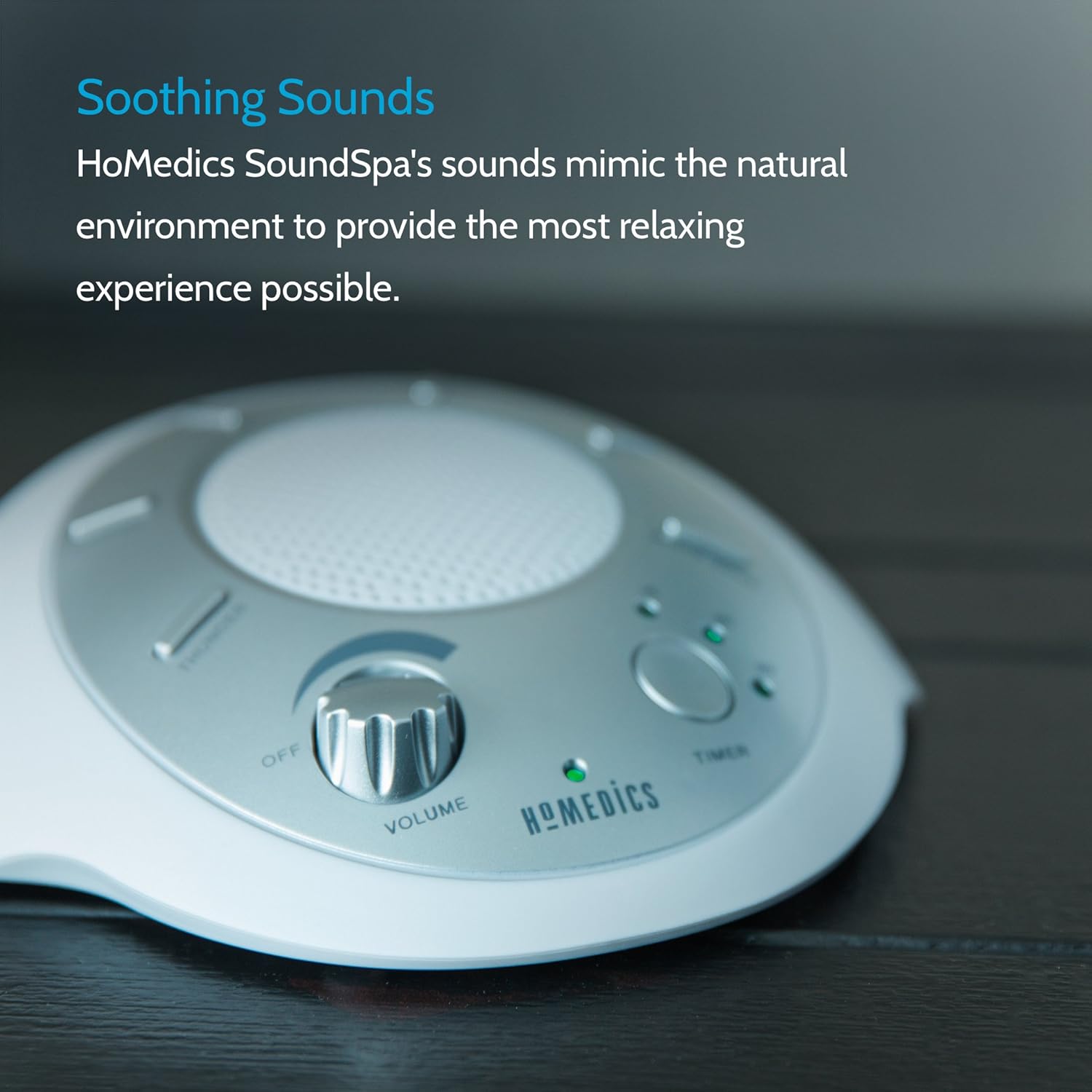 White Noise Sound Machine | Portable Sleep Therapy for Home , Office , Baby & Travel | 6 Relaxing & Soothing Nature Sounds , Battery or Adapter Charging Options , Auto-Off Timer | HoMedics Sound Spa: Health & Personal Care