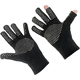 Trutaj Index Fingerless Gloves | Patented Open Finger & Thumb Touchscreen Hiking, Camping | Mid-Weight Wool Blend