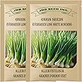 Evergreen Long White Bunching Green Onion Seeds for Planting Nebuka (2 Packs -Approx. 1375 Seeds- 5 Grams) Scallions Spring L