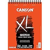 Canson XL Series Paper Sketch Pad for Charcoal, Pencil and Pastel, Top Wire Bound, 50 Pound, 9 x 12 Inch, 100 Sheets