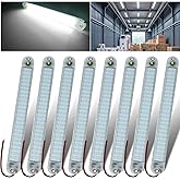 GZ5CG 12V Led Interior Light Bar 8 Packs 72Led 6500K White with ON/Off Switch 11Inch 12V 24V for Enclosed Cargo Trailer RV Va