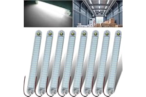 GZ5CG 12V Led Interior Light Bar 8 Packs 72Led 6500K White with ON/Off Switch 11Inch 12V 24V for Enclosed Cargo Trailer RV Va
