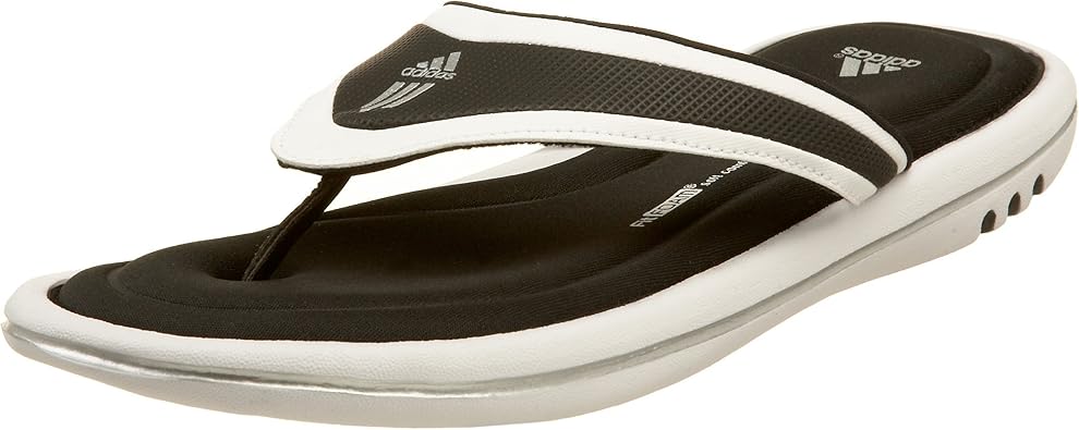 white and silver adidas sliders