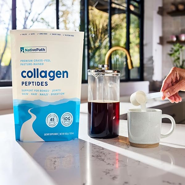 NATIVEPATH COLLAGEN PEPTIDES PROTEIN – HYDROLYZED TYPE 1 & 3 COLLAGEN POWDER FOR SKIN, HAIR, NAILS – 15.9 OZ (45 SERVINGS)