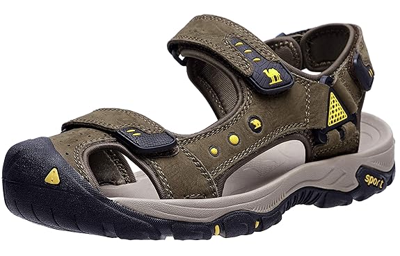 CAMEL CROWN Herren Sport Outdoor Atmungsaktiv Sandalen Wanderschuhe,Herren Geschlossene Leichte Sandale Trekking-Fitnessschuh