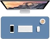 Hsurbtra Desk Pad 75x37 cm PU Leather Waterproof Non-Slip Dark Blue