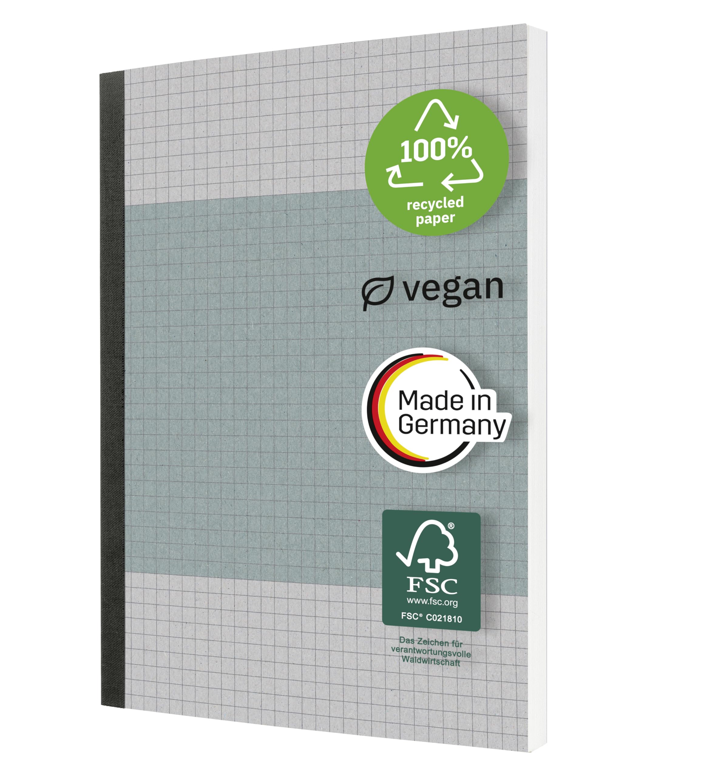 SIGEL SN200 Notebook, Squared, 80 g/m², Approx. A5, Blue, softcover, 200 Pages, Sustainable