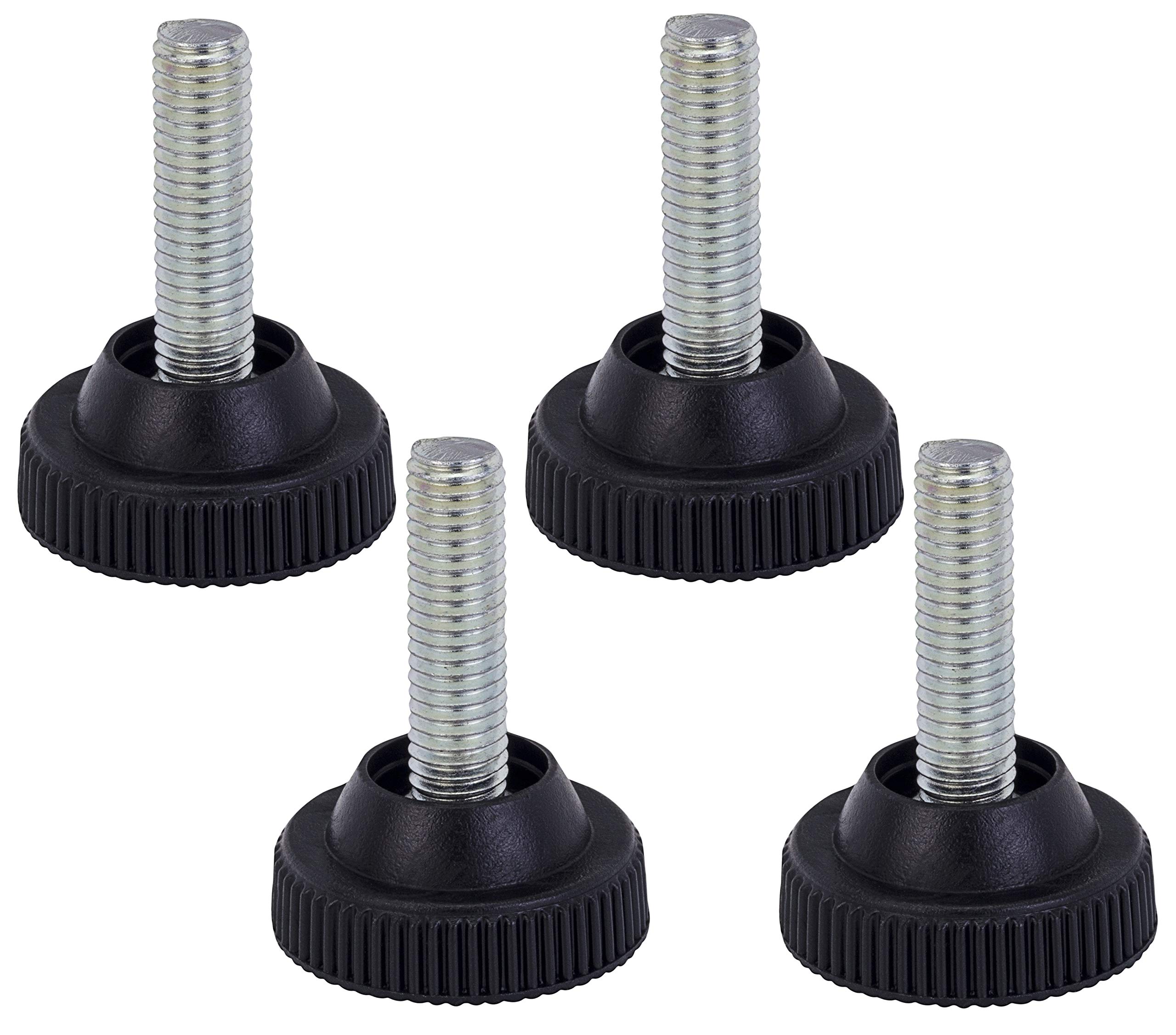 Bulldog Castors Adjustable Levelling Feet - Set of 4 - M8 Thread with 30mm Foot Diameter - Ideal for Furniture, Appliances and Small Equipment