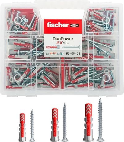 Fischer DUOPOWER Universal Dowels Kit with Screw Transparent 160 pcs