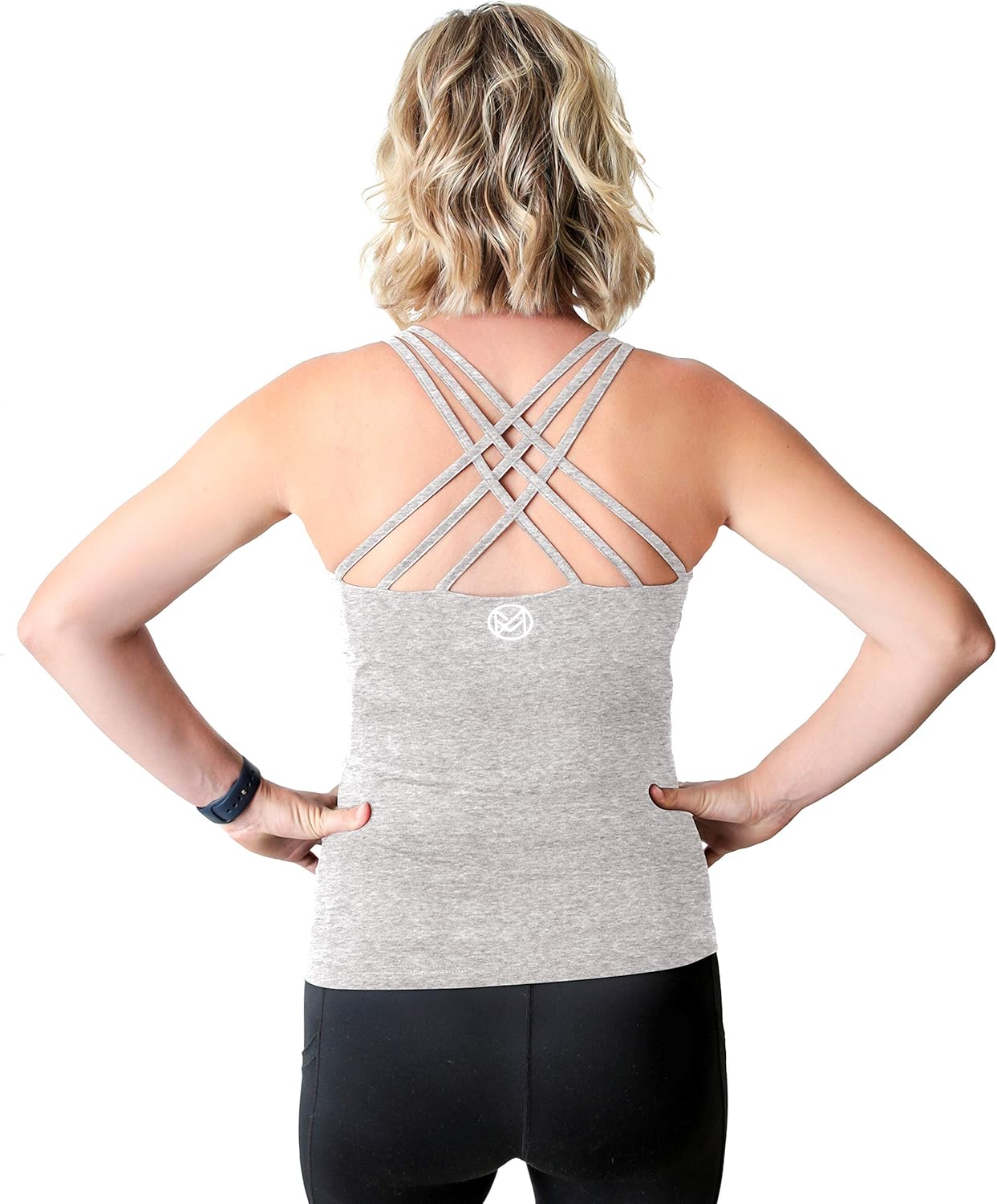 Movemama Maternity Workout and Yoga Top with Cross Back Detail, Shelf Bra and Removable Padding at  Women’s Clothing store