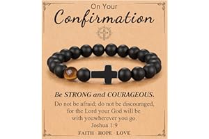 ORISPRE To Mens Gifts Cross Bracelet for Son, Grandson, Dad, Husband, Godfather, Men - Birthday Graduation Retirement Christmas Christian Gift for Teens Men