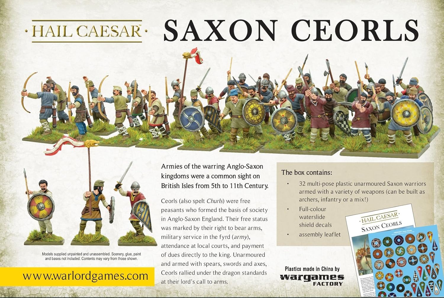 Saxon Ceorls, 28mm Scale Plastic Miniatures for Hail Caesar by Warlord Games - Image 5