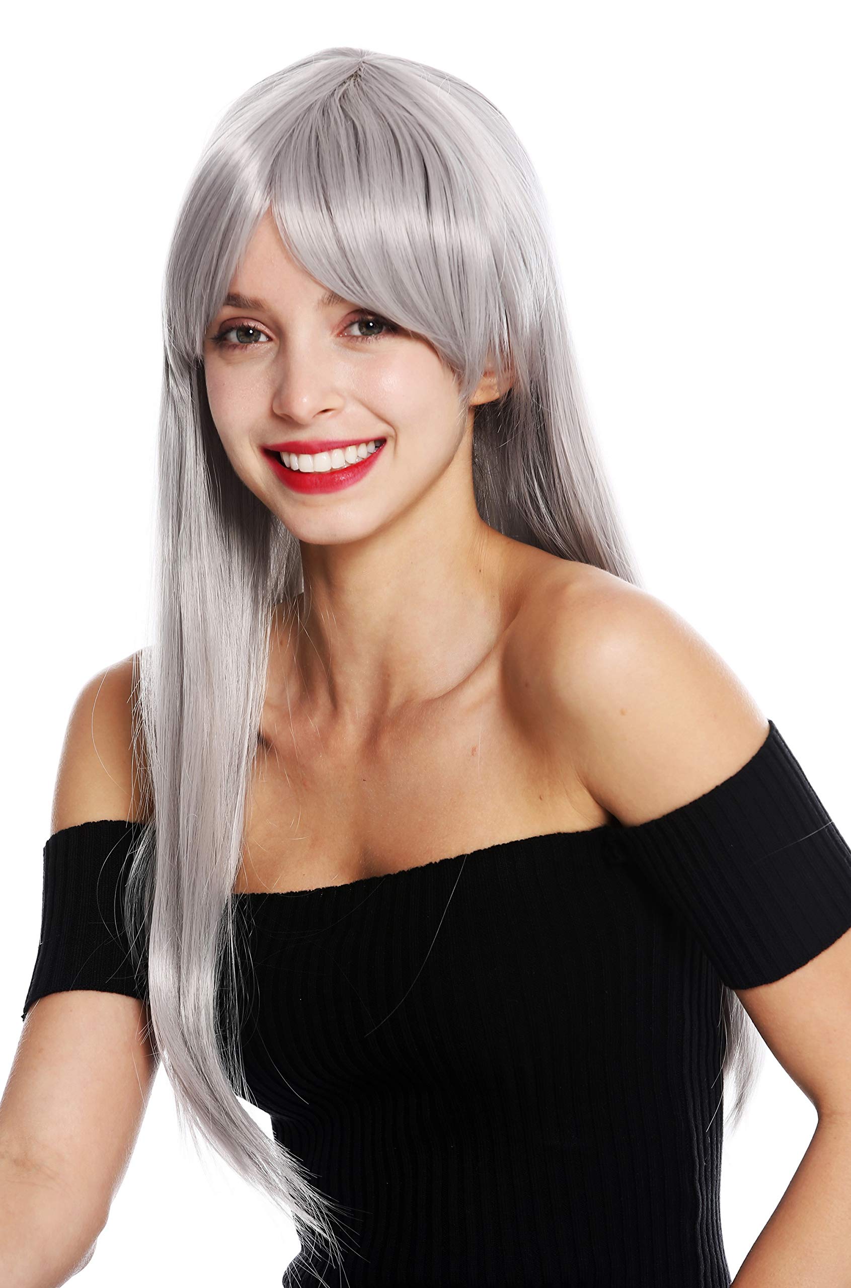 WIG ME UP - YZF-41062-T0906 women's quality wig cosplay long sleek fringe parted grey