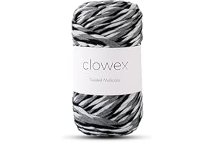 Clowex Multicolored Cotton Combed Macrame String 5mm, Rainbow Colorful Macrame Cord, Twisted Multicolor Soft Variegated Cotton Macrame Yarn 87 yds x 5mm, Decorative Craft Yarn for Knotting (TM10)