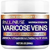 PAULINRISE Varicose Vein Cream for Legs - Improves Blood Circulation, Reduces Spider Veins and Heaviness, 2 Oz