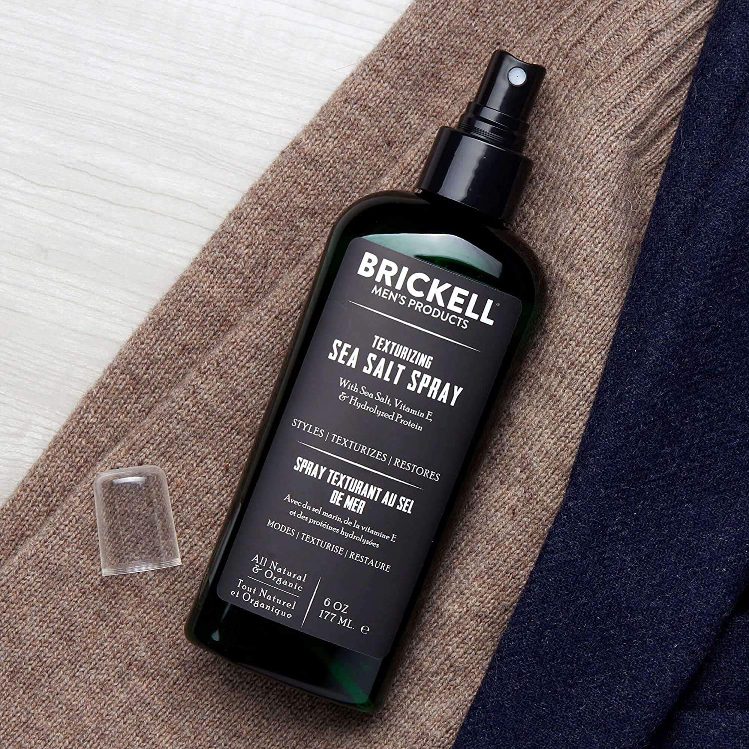 Brickell Men's Texturizing Sea Salt Spray for Men, Natural & Organic, Alcohol-Free, Lifts and Texturizes Hair for a Beach or Surfer Hair Style (6 Ounce) : Beauty