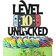 Level 10 Unlocked Game Birthday Cake Topper - Video Game Boy's 10th Birthday Game On Party Cake Supplies - Gaming Level Up Winner Party Decoration