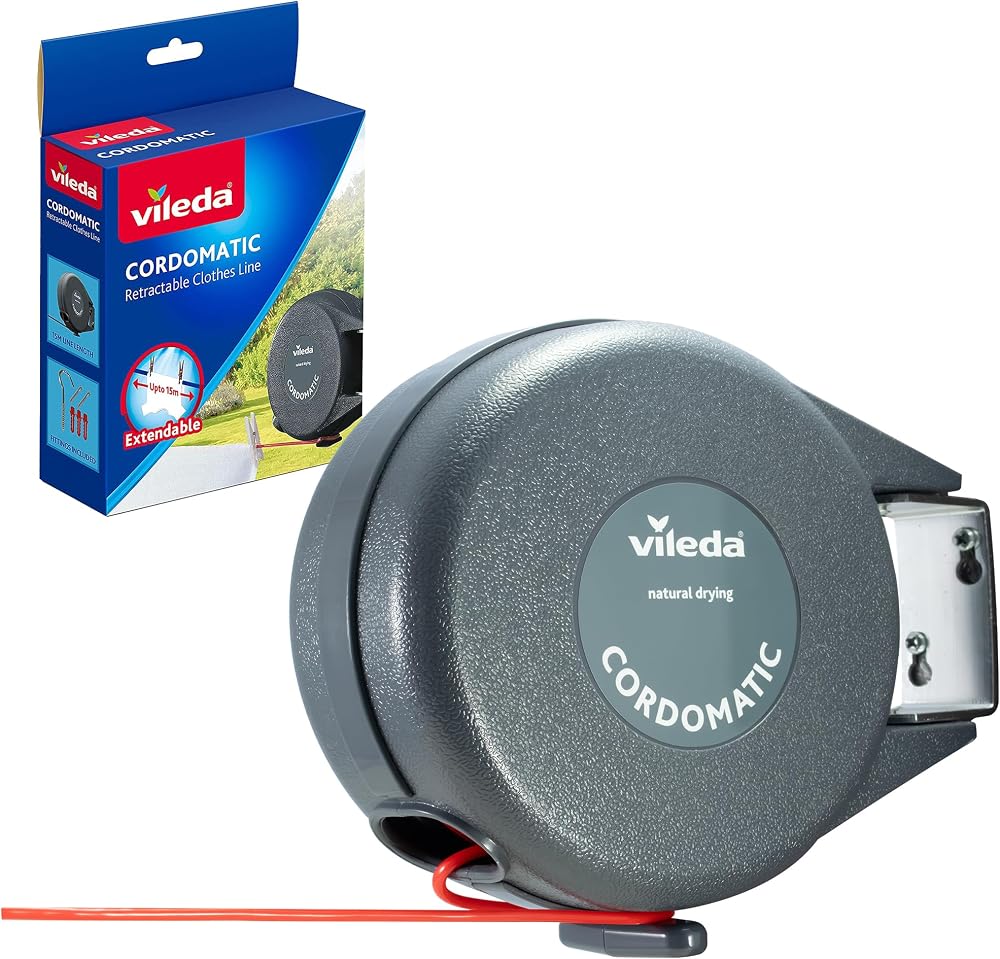 Vileda Cordomatic Retractable Washing Line 15m | Wall Mounted & Durable