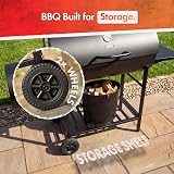 VonHaus Charcoal BBQ Portable Barrel Barbecue with Offset Smoker view 7