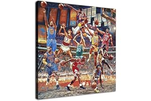 Super Basketball Superstars Big Collections Poster Modern Room Decor Art HD Printing Canvas Wall Paintings (28x28inch,No Fram