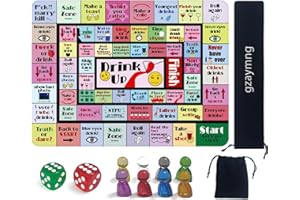 gzaymng Drinking Board Games for Adults, Funny Party Interactive Drinking Games for Game Night, Birthday, Family Play or Any Occasion, Age 21+, 2-8 Players (Multicolor)