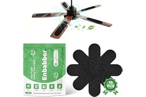 Enbabbor Activated Coconut Carbon Ceiling Fan Filters, Traps Household Contaminants & VOCs for Fresher Air | Odorless, Easy-Stick Design for All Fan Blades(15-Pack Black)