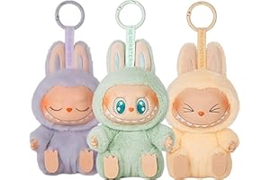 HQDZSZ Labubu Keychain - Cute Plush Collectible Pendant for Bags, Keys & Backpacks - Soft Toy Keyring, Modern Home Decor Gift