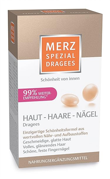 Merz Spezial Dragees Haut Haare Nägel – Nährstoffe für geschmeidige, glatte Haut, volles glänzendes Haar & schöne, feste Fing