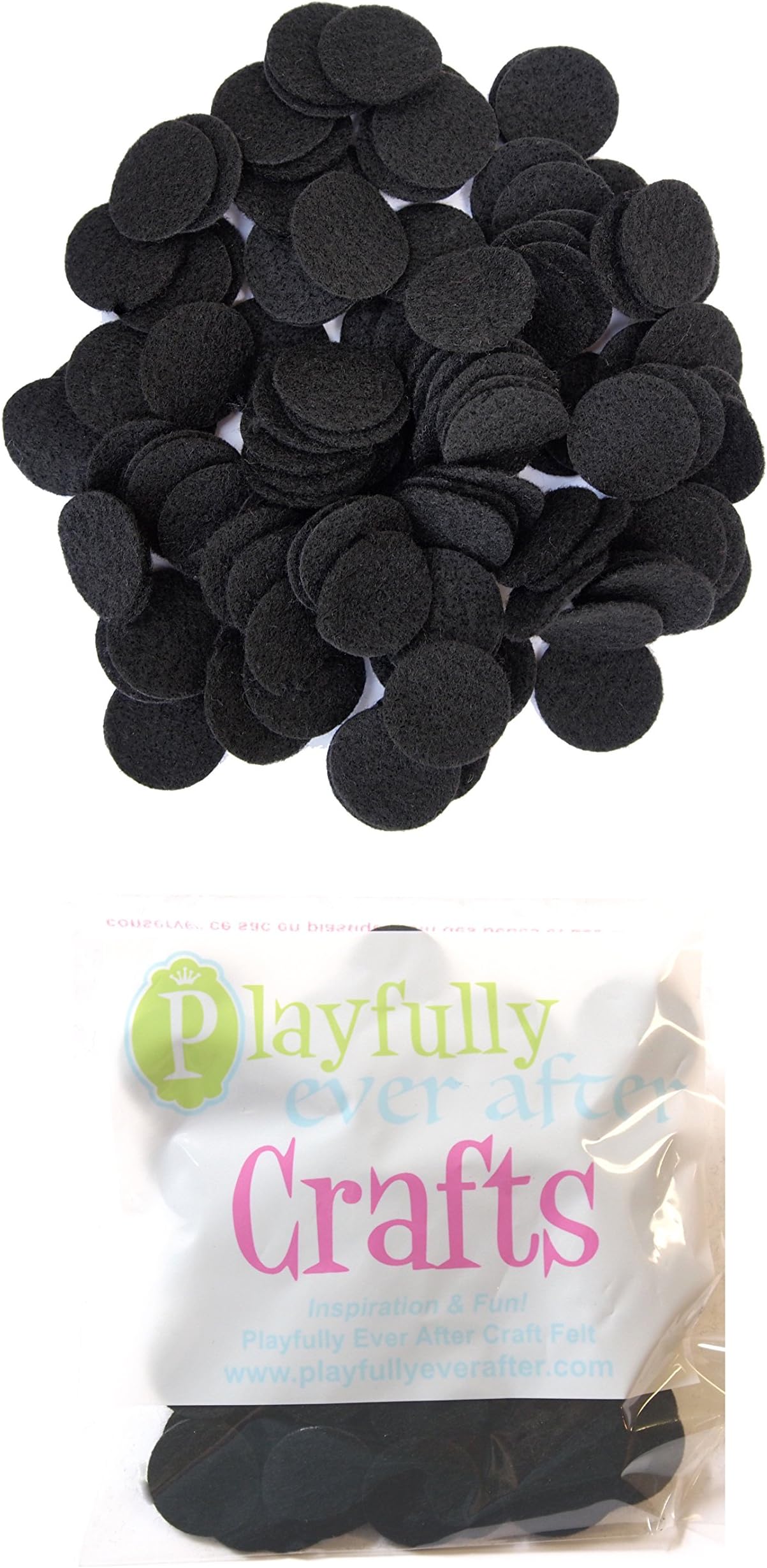 Playfully Ever After Black Craft Felt Circles (1 Inch - 100pc)
