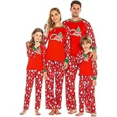 Ekouaer Christmas Pajamas for Family Matching Sets Long Sleeve Xmas Pj Set Soft Holiday Sleepwear S-XXL