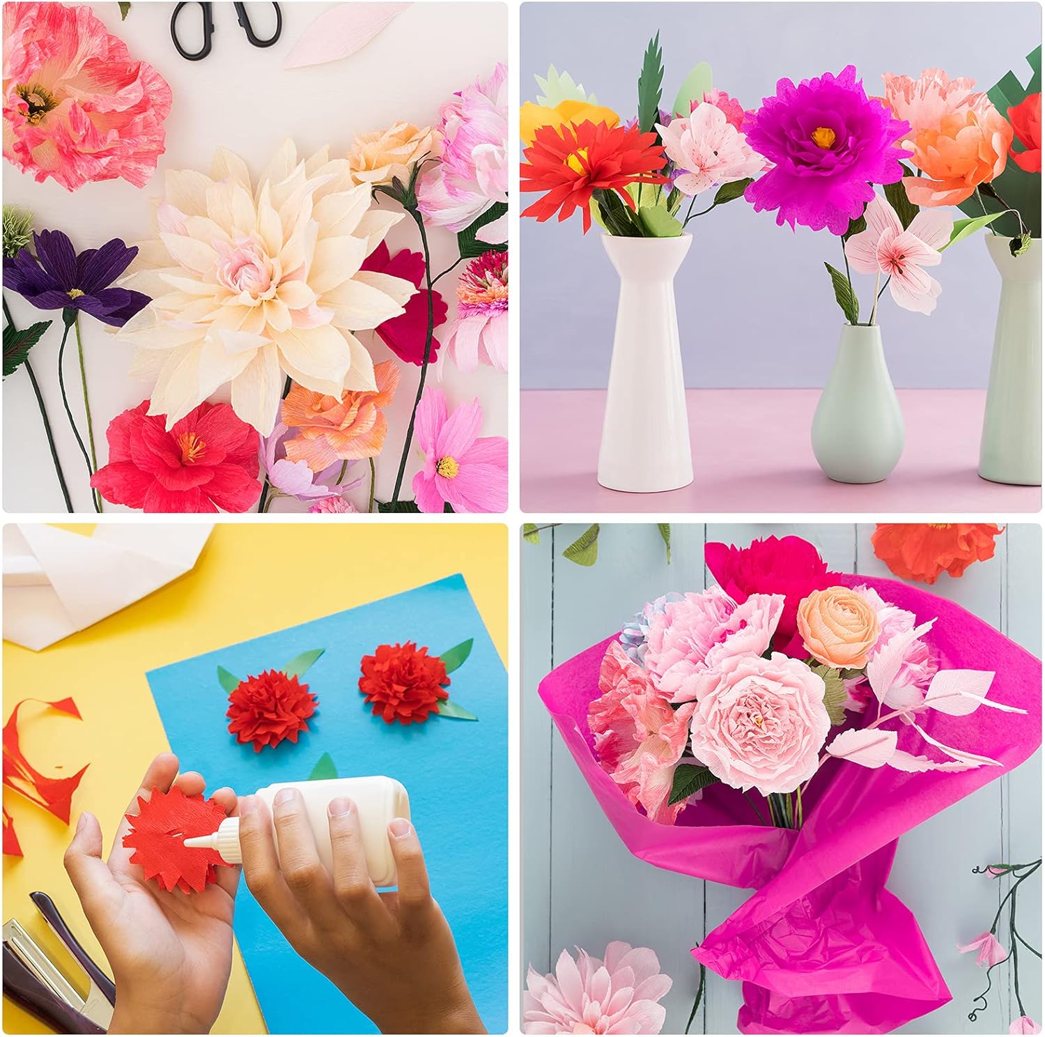 MIAHART 60 Sheets Coloured Tissue Paper Bulk 20" x 14" Wrapping Tissue Paper 20 Assorted Colors Art Tissue Paper for Craft Floral Birthday Party Festival Gift Wrapping Decorative(60): Everything Else
