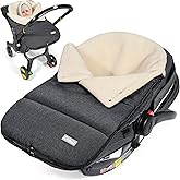 Orzbow Winter Carseat Cover for Baby | Infant Car Seat Blanket | Waterproof Car Seat Cover with Adjustable Collar, Warm and Cozy Fleece Carseat Canopy Blanket for Baby Winter Essentials, Dark Grey