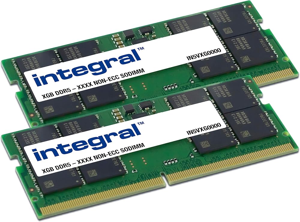 Integral 64GB DDR5 RAM Kit 2x32GB 5600MHz SODIMM Laptop Memory