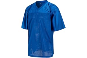 KSEFULOY Football Jersey Blank Mesh Dry-Fit Sports Shirt, Unisex Plain Practice 90s Hip Hop Athletic Retro Pullover Soccer Uniform